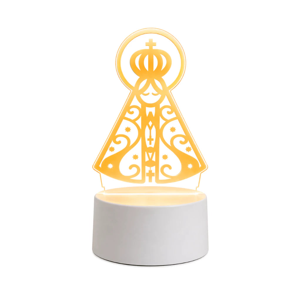 Luminária 3D Nossa Senhora Aparecida LED USB – Luz de Fé e Proteção