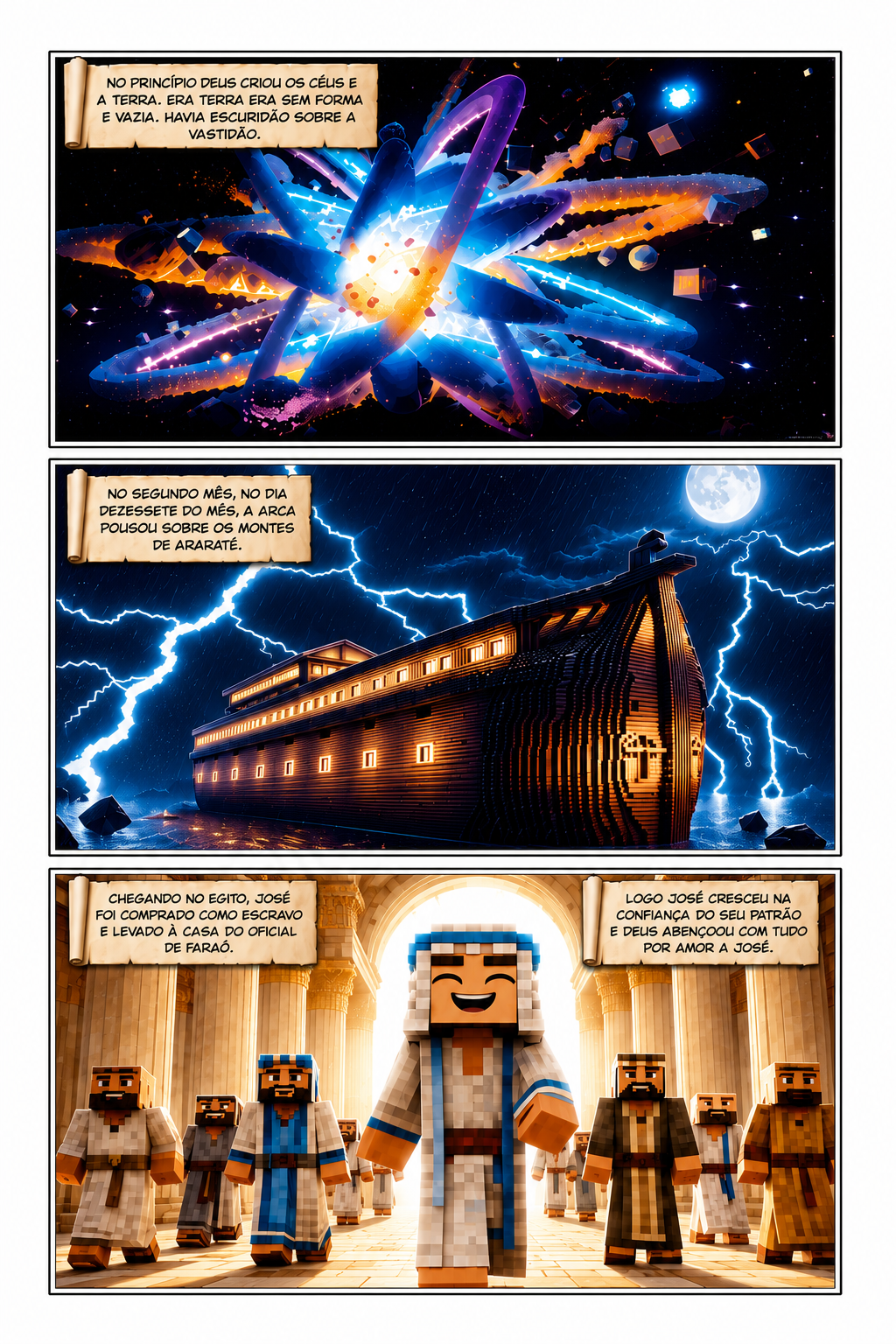 Bíblia em Quadrinhos Pró Games - Estilo Minecraft - Capa Dura Colorida