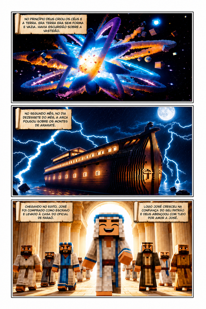 Bíblia em Quadrinhos Pró Games - Estilo Minecraft - Capa Dura Colorida