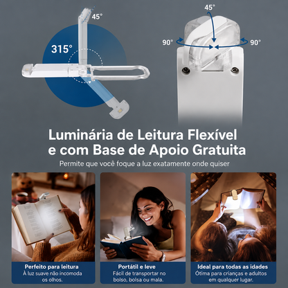 LumiFlex Pro™ - Luz Inteligente para Leitura Noturna