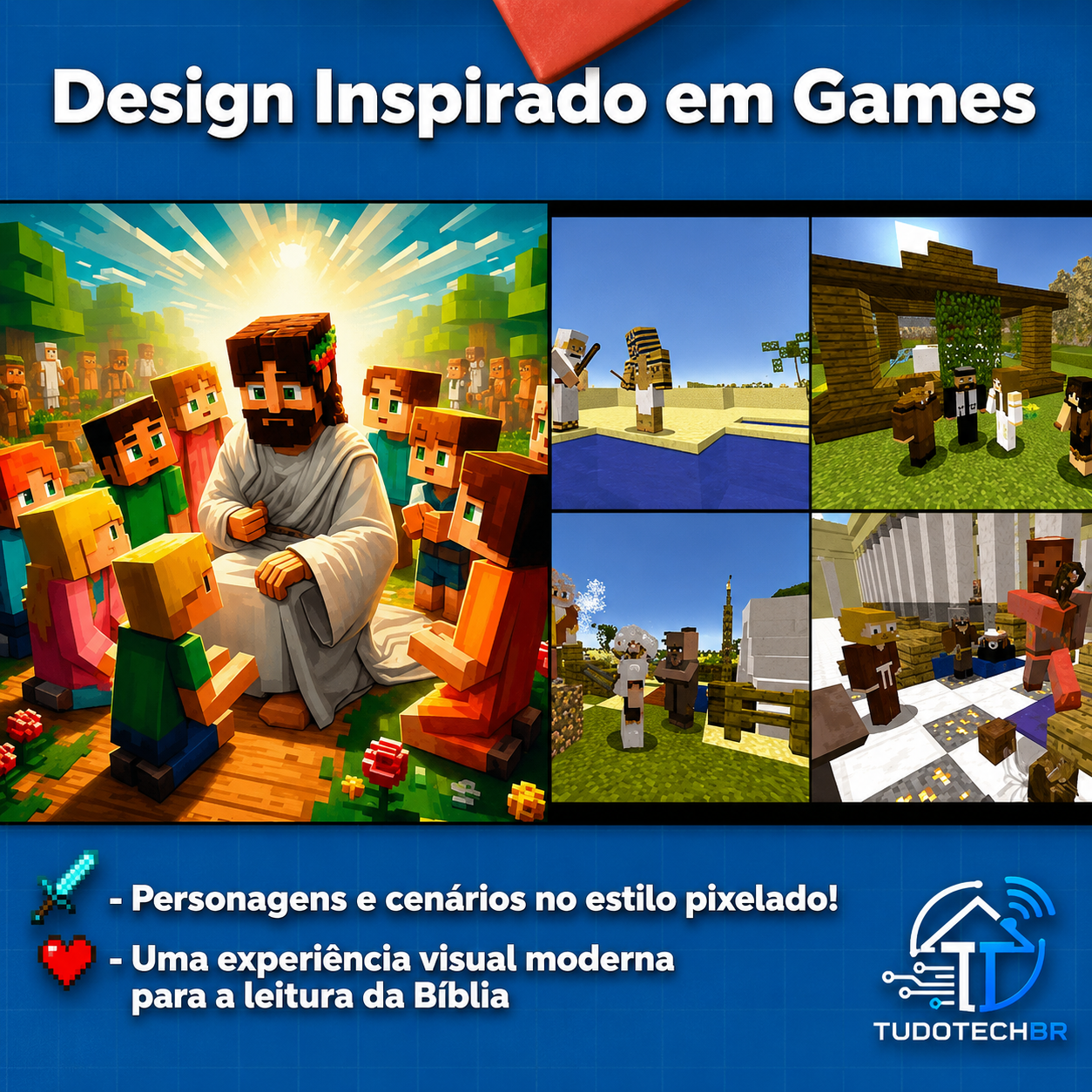 Bíblia em Quadrinhos Pró Games - Estilo Minecraft - Capa Dura Colorida