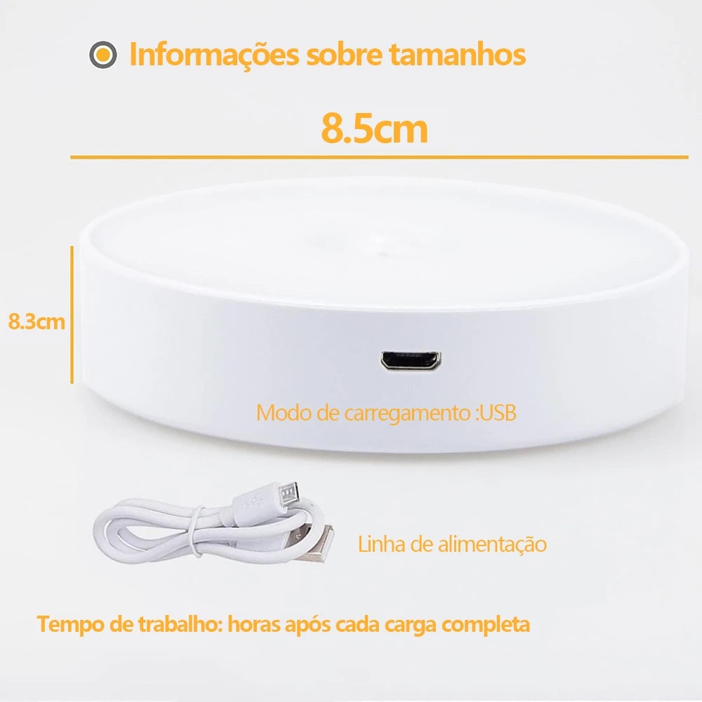 Kit Luminária LED Sensorial Sem Fio com Sensor de Presença – Recarregável USB | 1, 2, 3 ou 4 Unidades