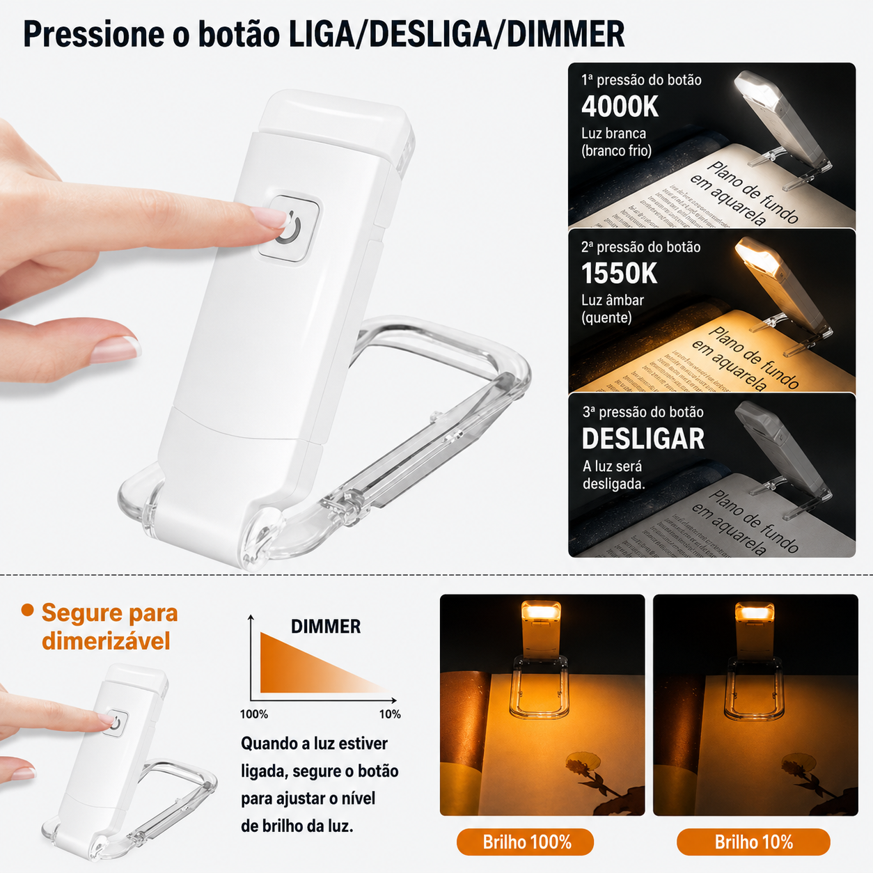 LumiFlex Pro™ - Luz Inteligente para Leitura Noturna