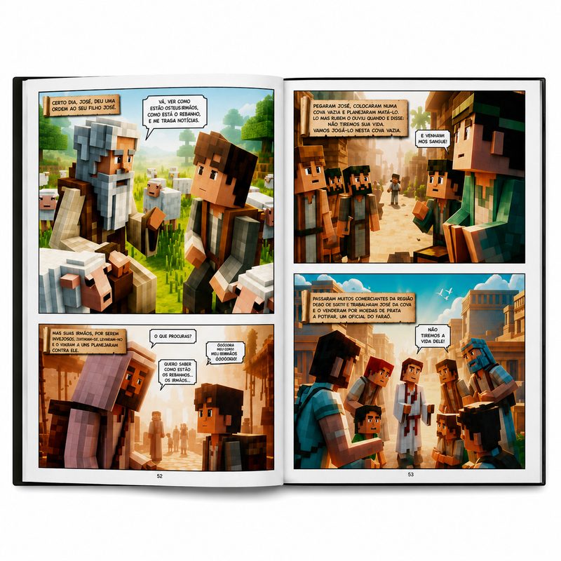 Bíblia em Quadrinhos Pró Games - Estilo Minecraft - Capa Dura Colorida