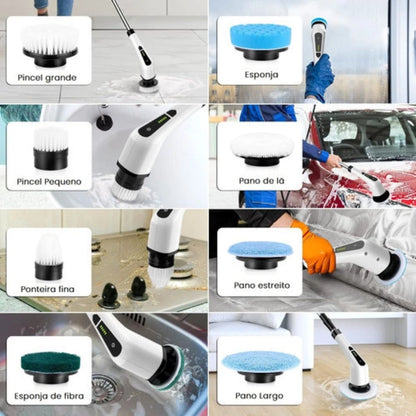 TurboClean Pro™ Escova Elétrica Giratória 360° Sem Fio | Limpeza Profunda Sem Esforço