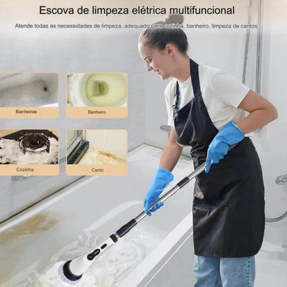 TurboClean Pro™ Escova Elétrica Giratória 360° Sem Fio | Limpeza Profunda Sem Esforço