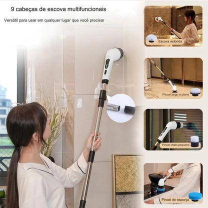 TurboClean Pro™ Escova Elétrica Giratória 360° Sem Fio | Limpeza Profunda Sem Esforço